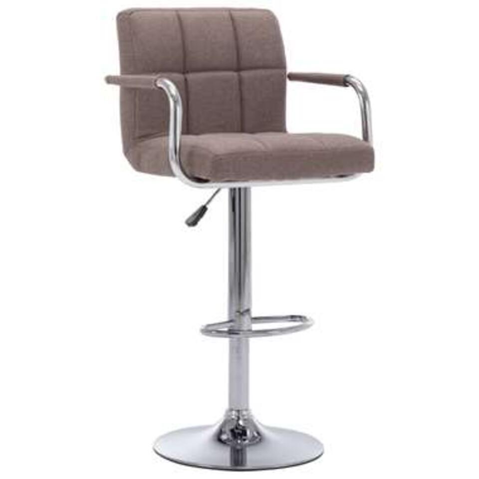 vidaXL - Barstoel - Taupe - Stof