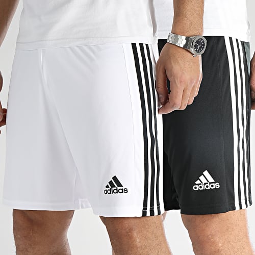 Lot De 2 Shorts Jogging A Bandes GN5773 GN5776 Noir Blanc