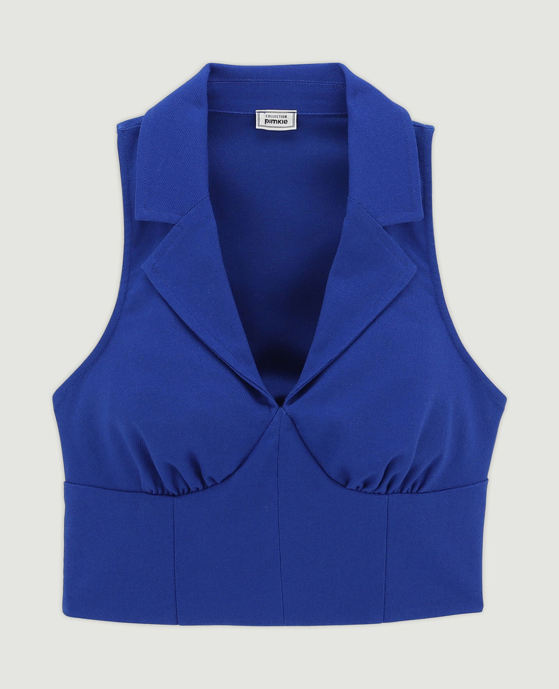 Top façon gilet de barman - Bleu électrique