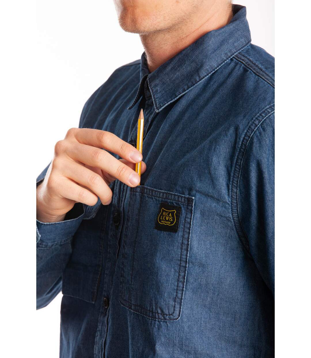 Chemise de travail en jeans MATT BLEU