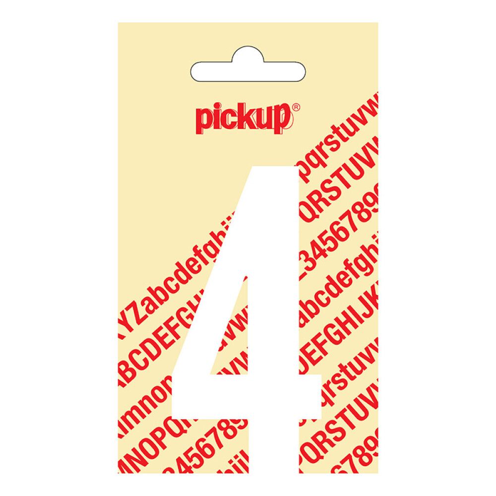 NUMMER PICKUP NOBEL 4 HVIT 90 MM SELVKLEBENDE