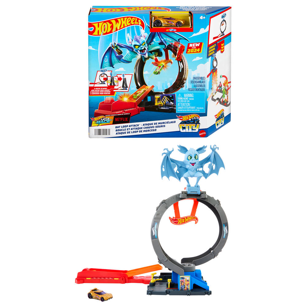 Hot Wheels City vleermuisaanval looping speelset