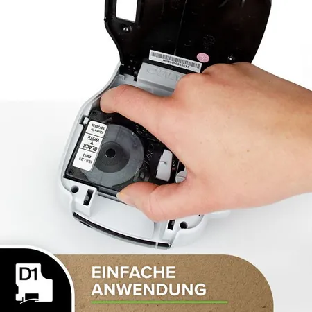 Dymo D1 Schriftband, schwarz auf transparent, 12 mm x 7 m
