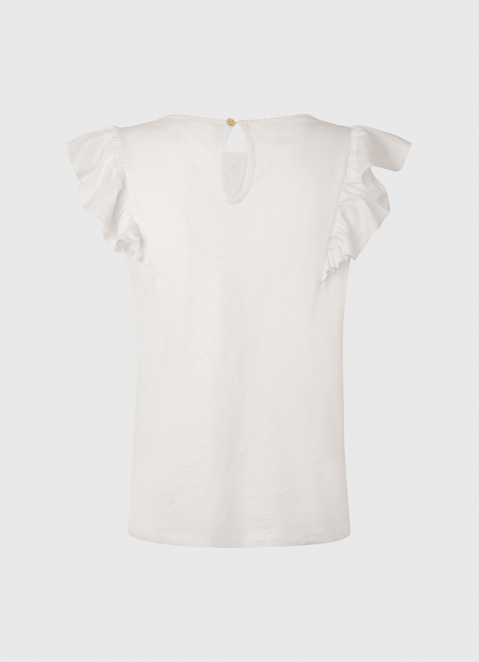 Camiseta com detalhes vazados - branca