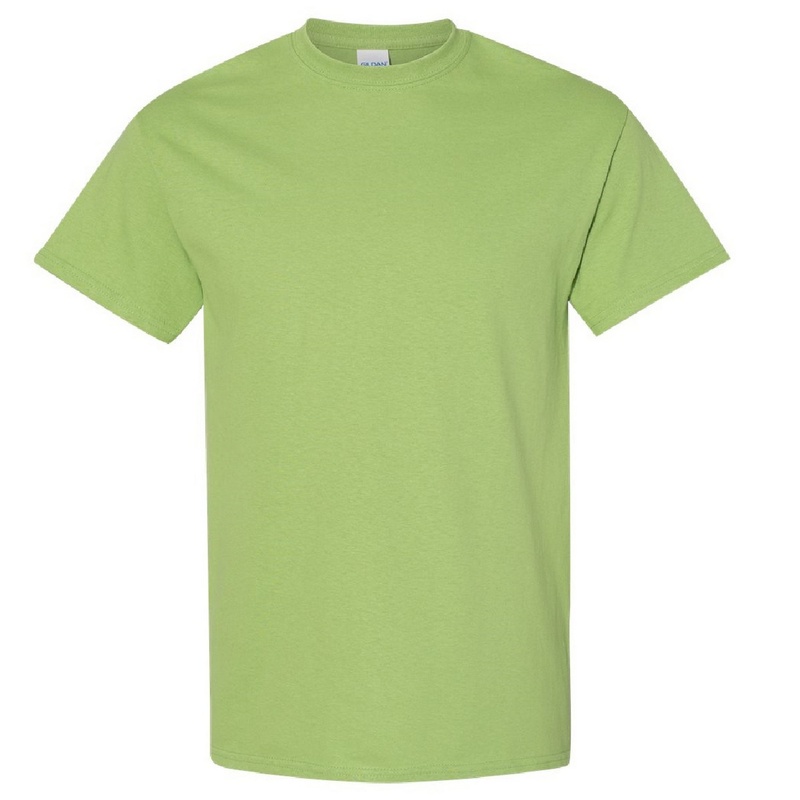 Camiseta básica de manga curta Gildan Heavy Cotton, 100% algodão grosso.