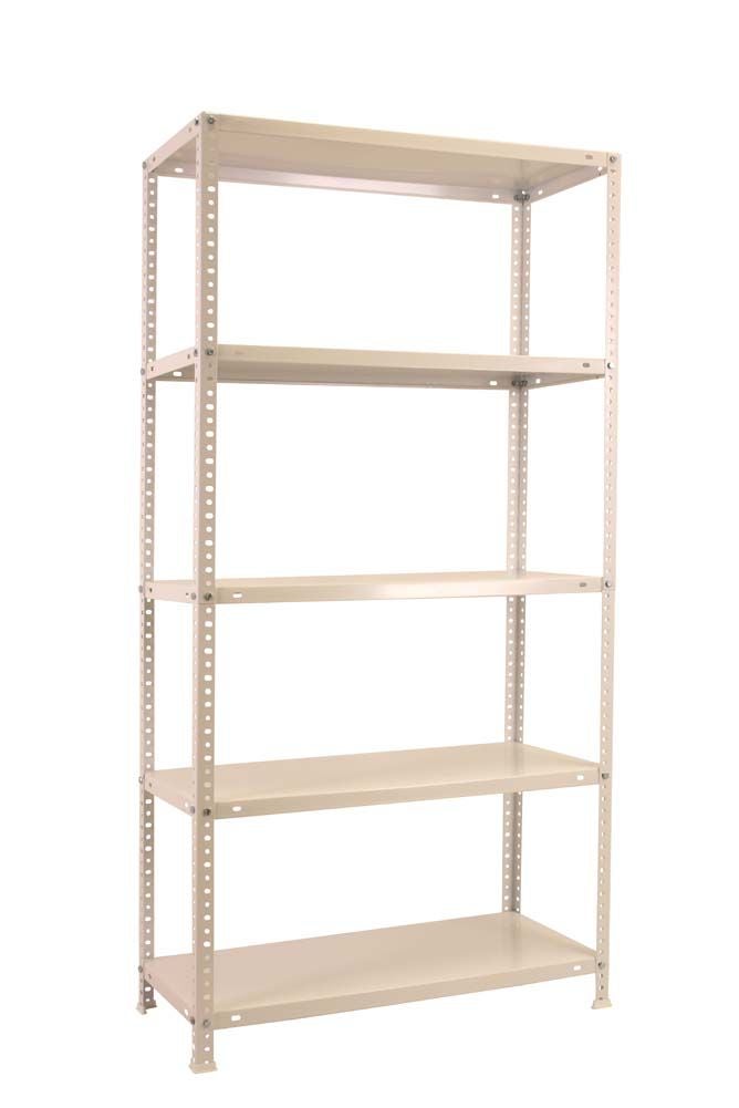 PROREGAL Panda Tall boutloze stellingkast, HxBxD 200 x 90 x 40 cm, 6 legplanken, legplankbelasting 100 kg, wit