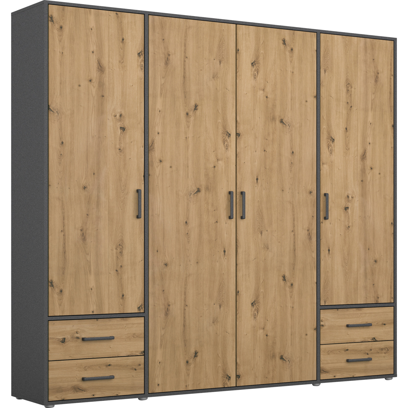 Drehtürenschrank Voyager Dekor 140 x 194 x 53 cm weiss / Artisan