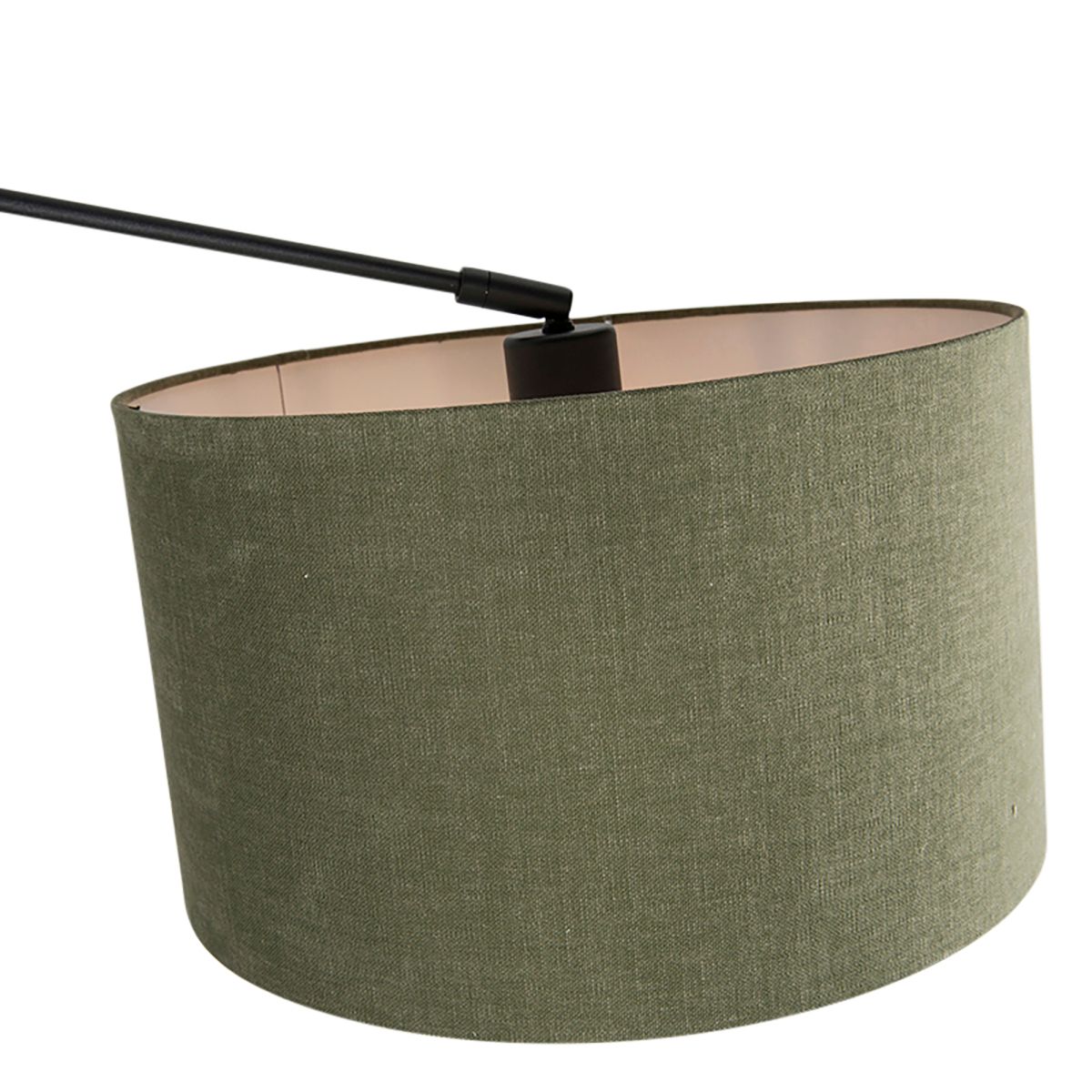 Smart hanglamp zwart met kap 35 cm groen incl. 2 Wifi A60 - Blitz