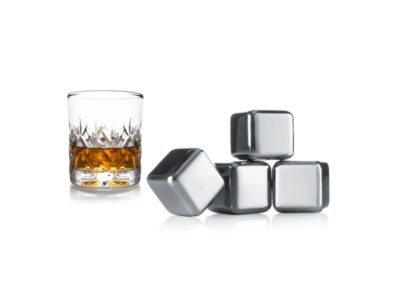 Vacu Vin Isterninger - Ægte Rustfrit Stål - Whisky Sten - 4 stk
