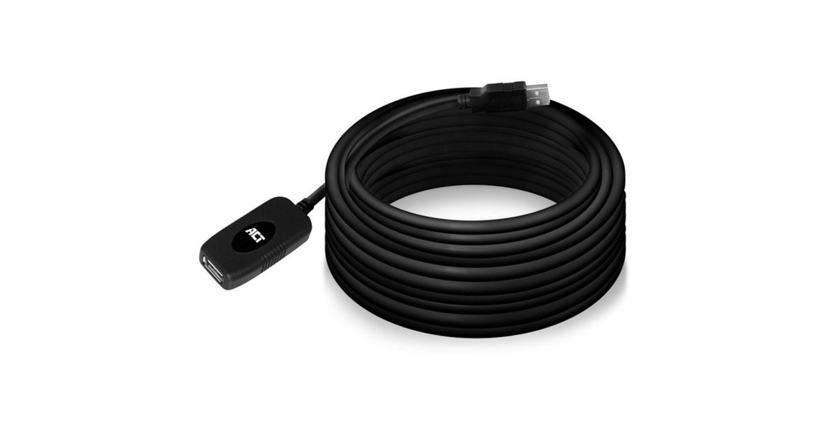 ACT ConnectivityUSB 2.0 Signaalversterker, 10 meter kabel  (Zwart)