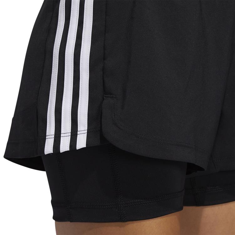 adidas Women Pacer 3-Stripes Woven Two-in-One Short