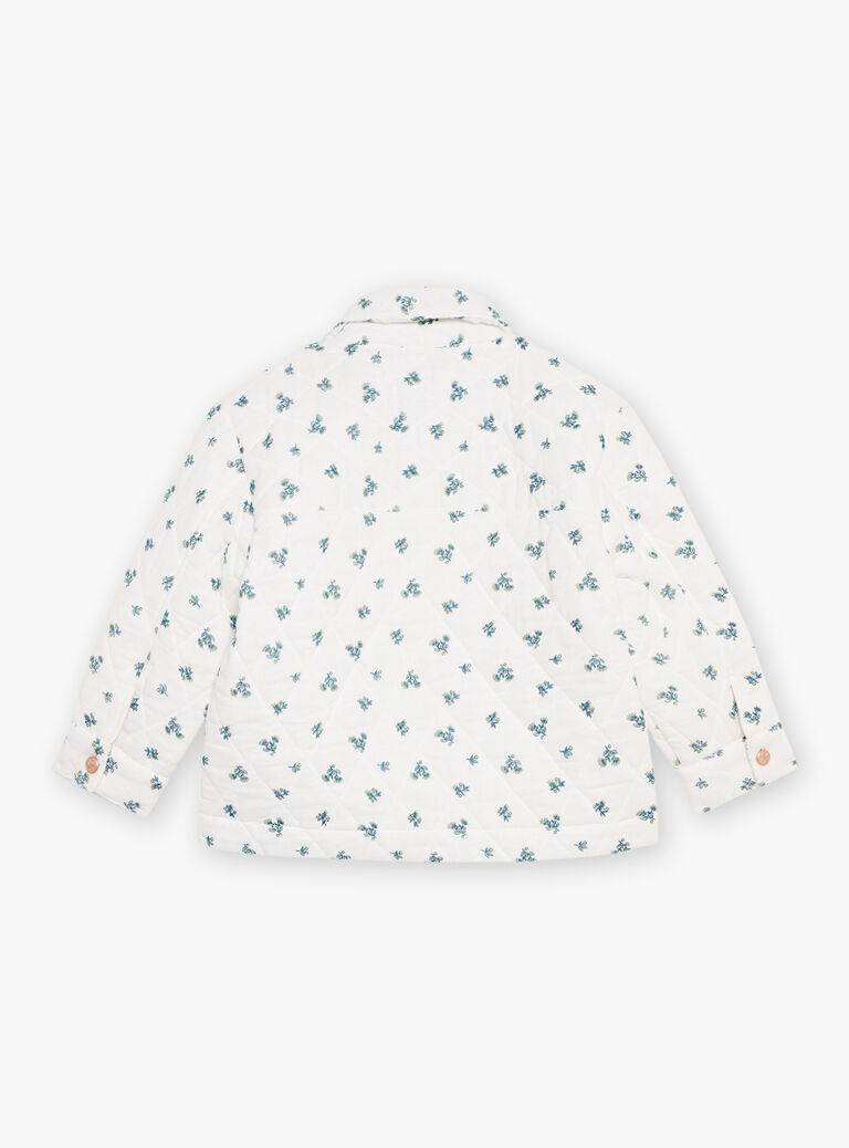 Veste matelassée écrue à imprimé fleuri