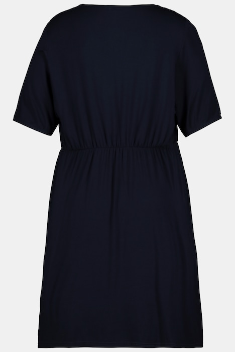 Bellieva-Kleid, Jersey, V-Ausschnitt, Halbarm, Quernaht