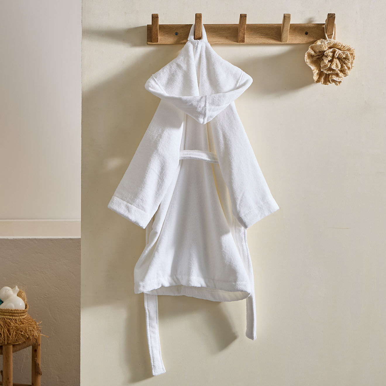 Soft by Perle de Coton Peignoir enfant à Capuche blanc