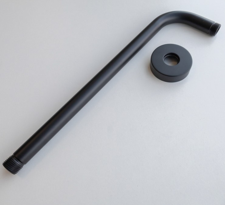 Saniclear Nero douchearm voor wandmontage 35cm zwart mat
