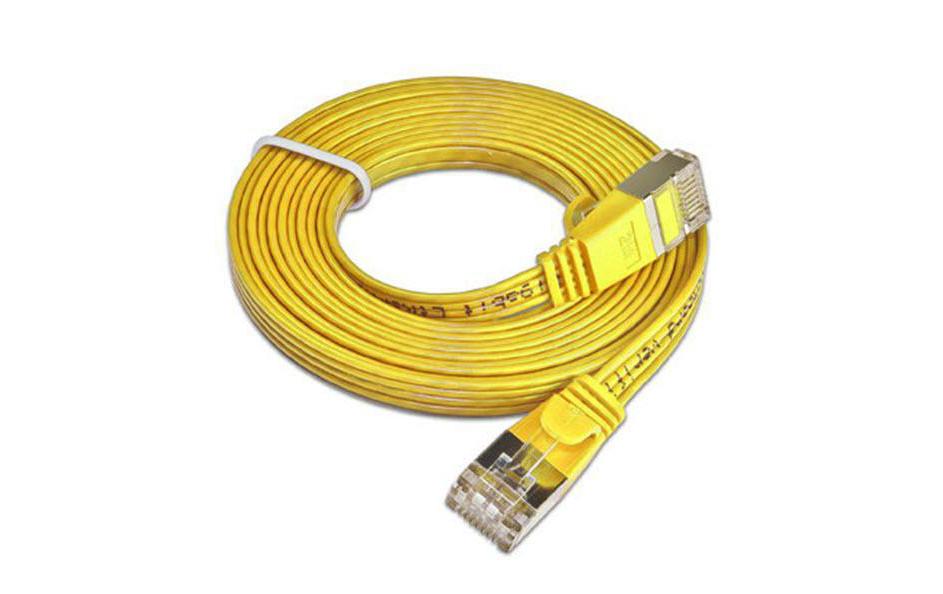 Slimpatchkabel RJ-45 - RJ-45, Cat 6, STP, 1.5 m, GelbGeschirmtes Twisted-Pair-Kabel (STP) mit Klinkenschutz