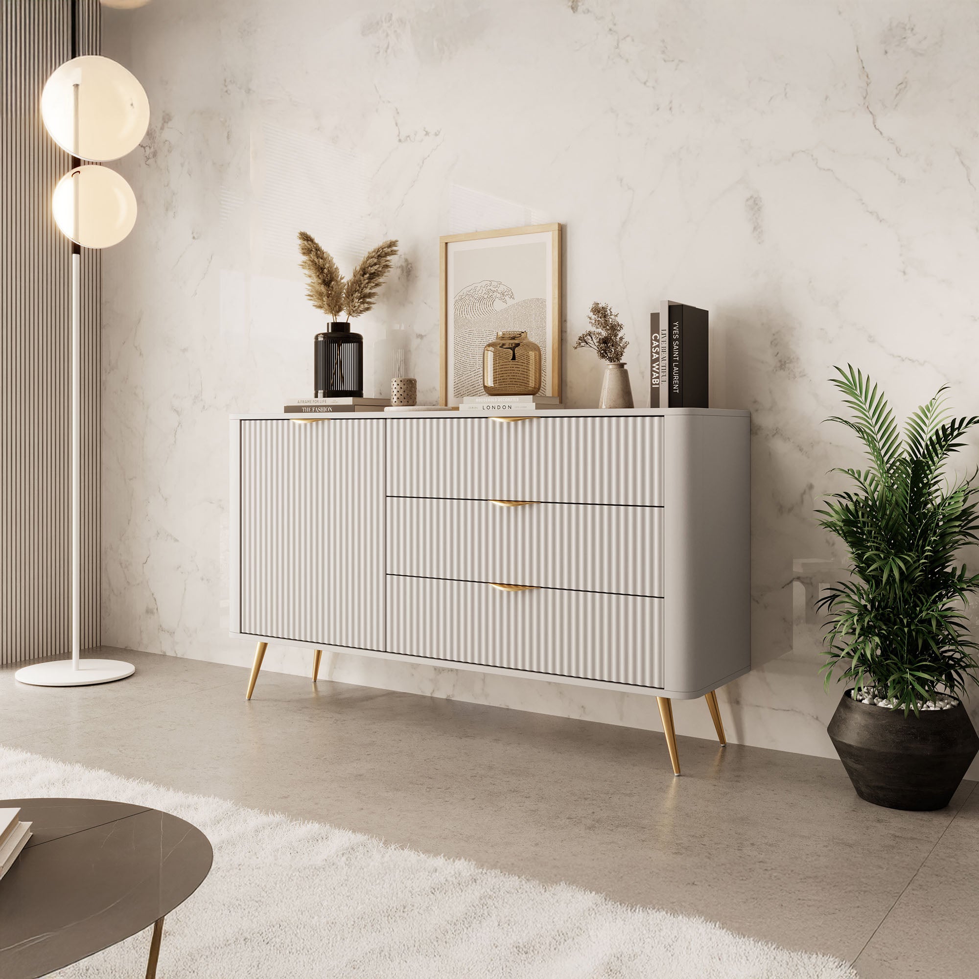 Lima - Dressoir - Beige - 138x38x81 cm