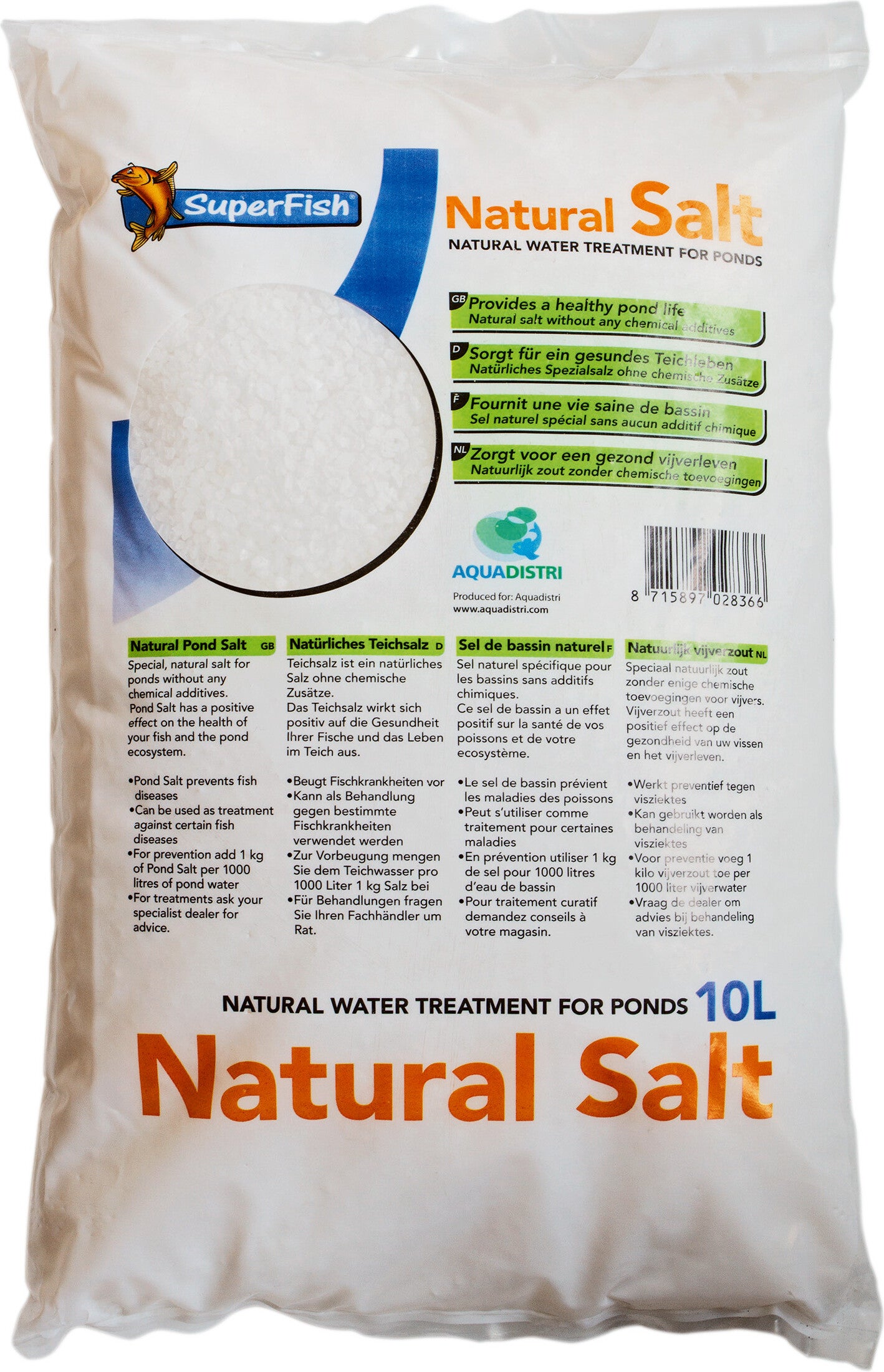 SuperFish natuurlijk vijverzout 10 L