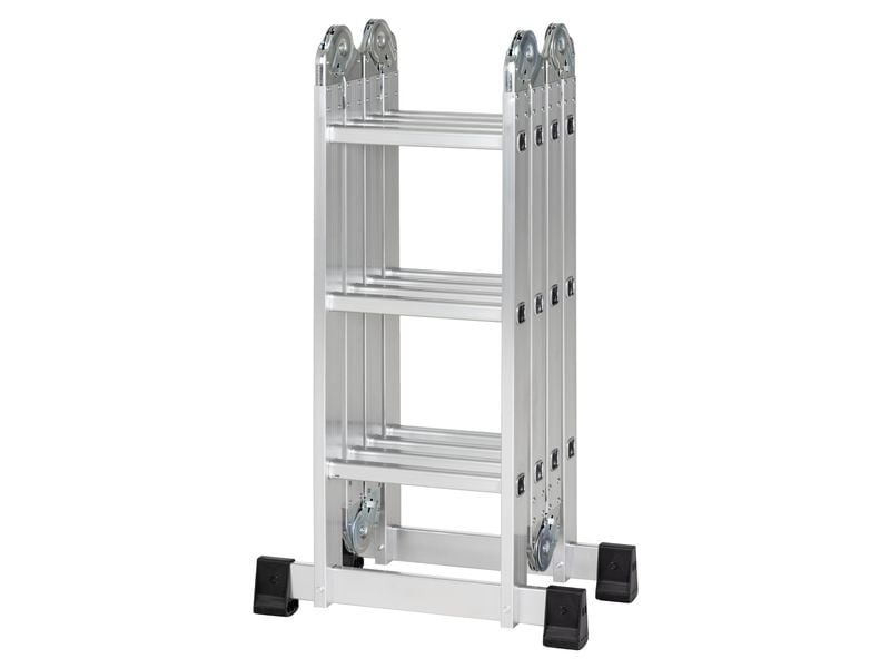 STRUCT Mehrzweckleiter StepUp 4 x 3 Sprossen Multifunktionsleiter aus Aluminium mit zwei Arbeitsplanken