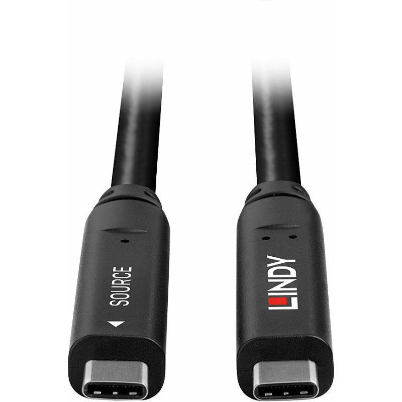 Lindy Câble Hybride Type C USB 3.2 10Gbit/s, 15m (4 Lanes)