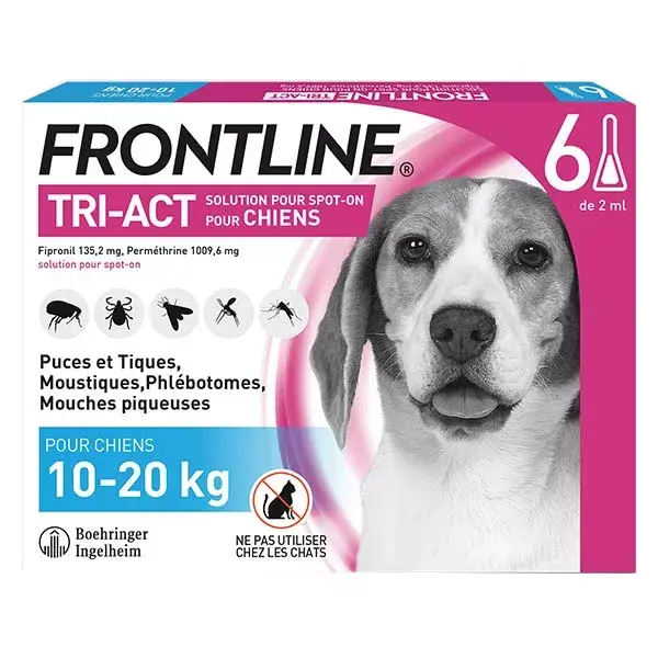 Frontline Tri-Act Cães M 10-20 kg 6 Pipetas