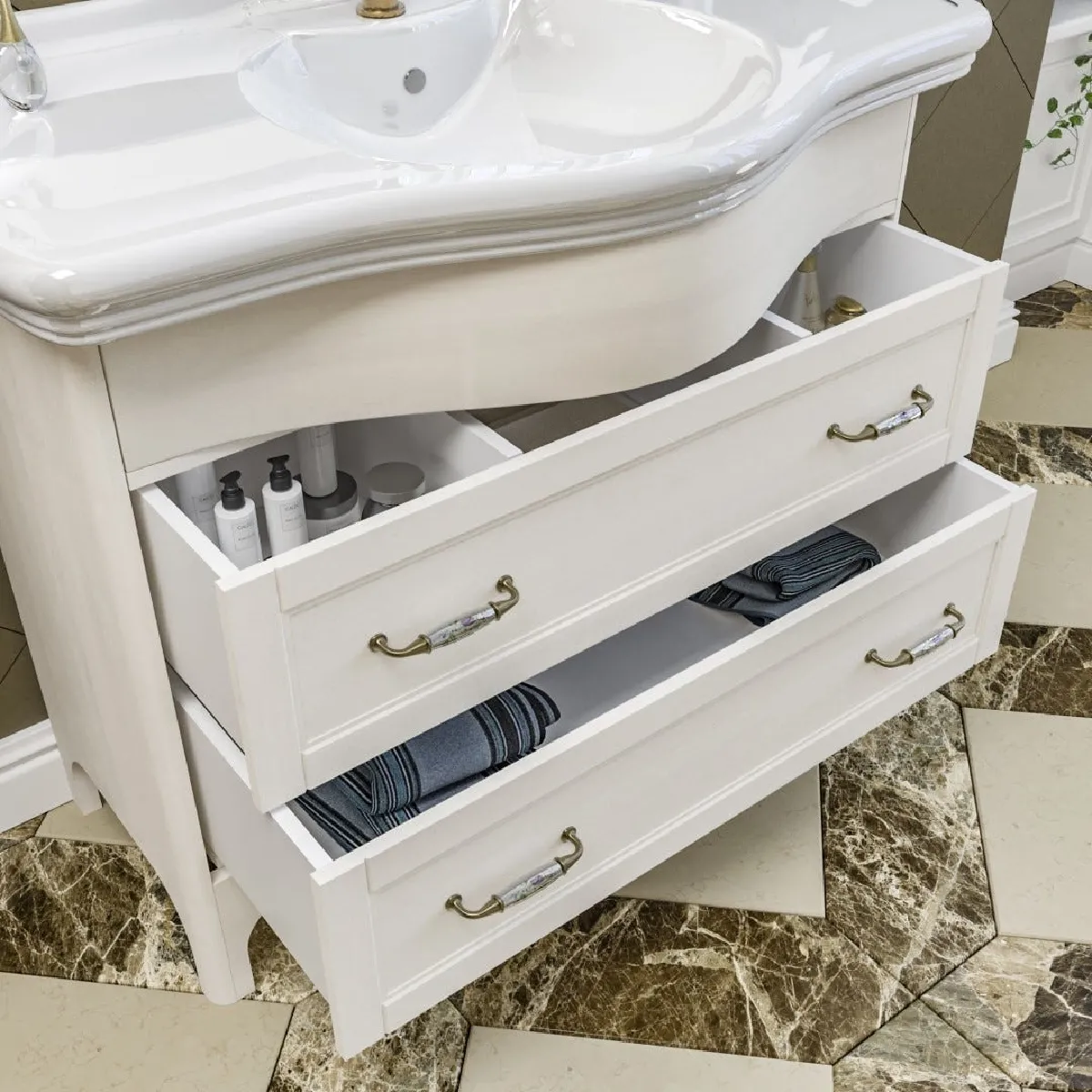 Kiamami Valentina kiamami_valentina Meuble Salle de Bain 115 cm - Blanc Toscana