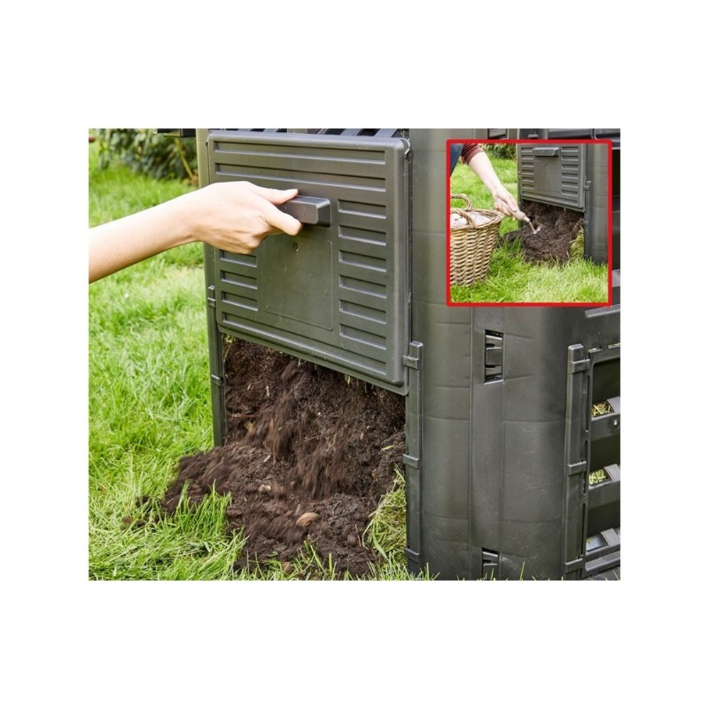 H 3060 composteur pour jardin 360l déchets de pelouse boite de compostage 69 x 69 x 84 cm