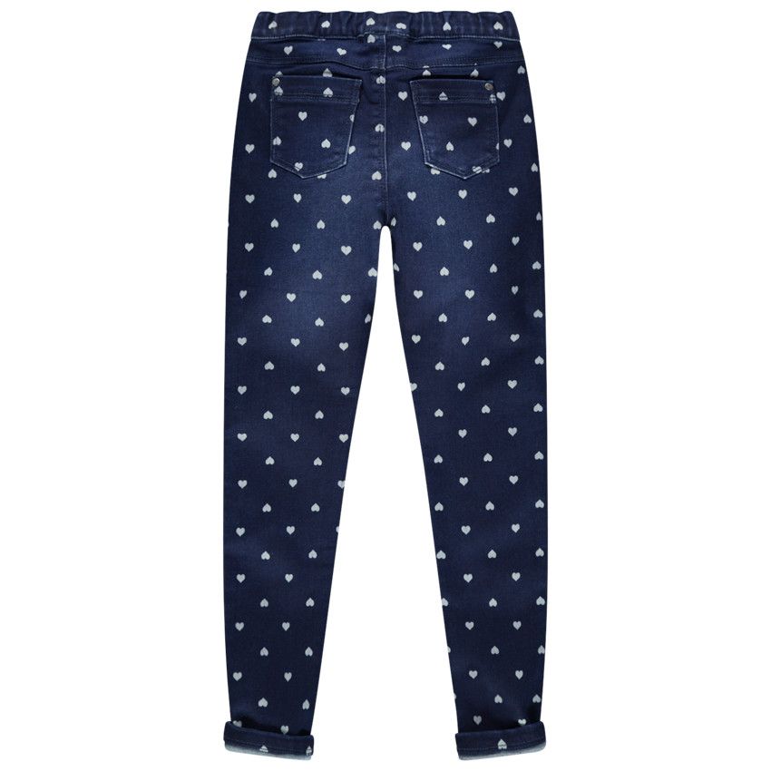 Jegging effet used à étoiles all-over - Bleu moyen
