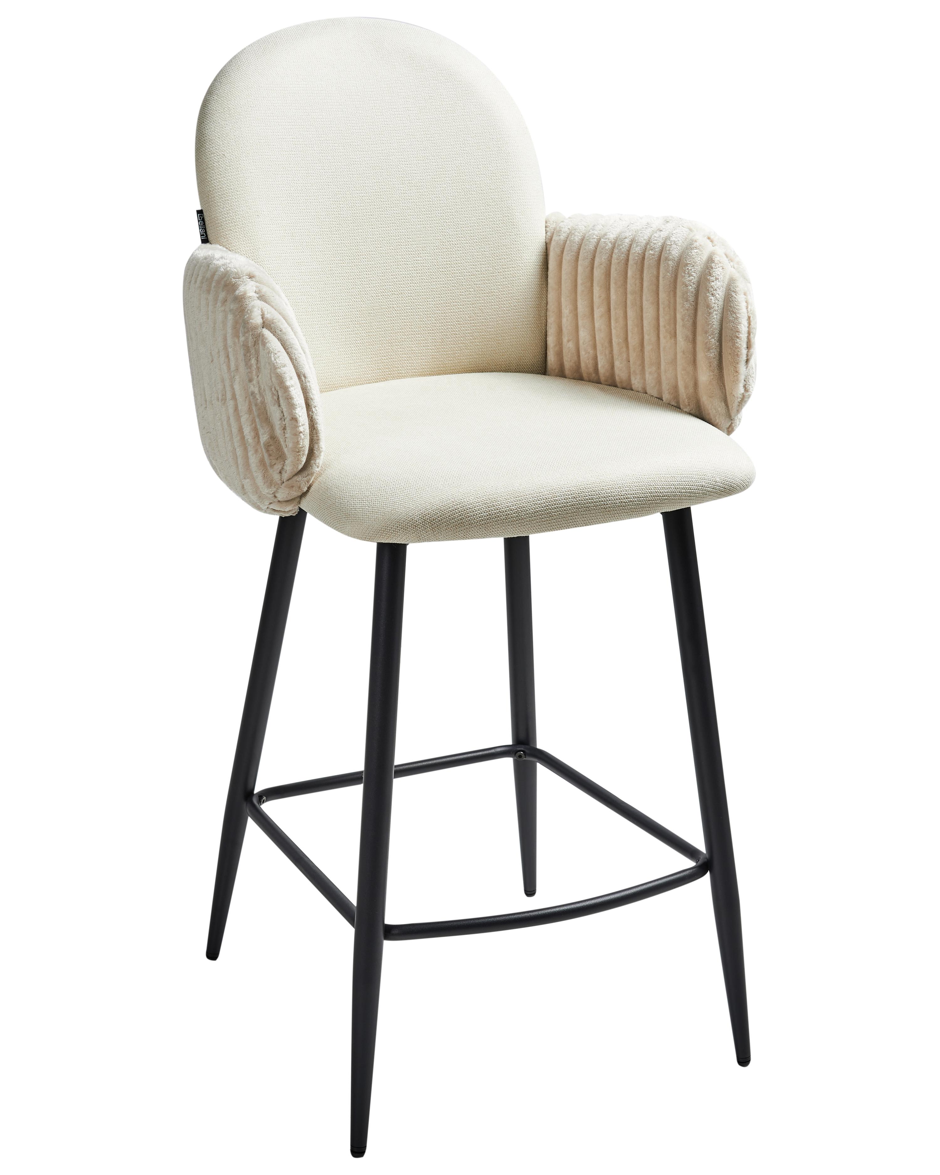 Set van 2 barstoelen AMITY Stof Lichtbeige