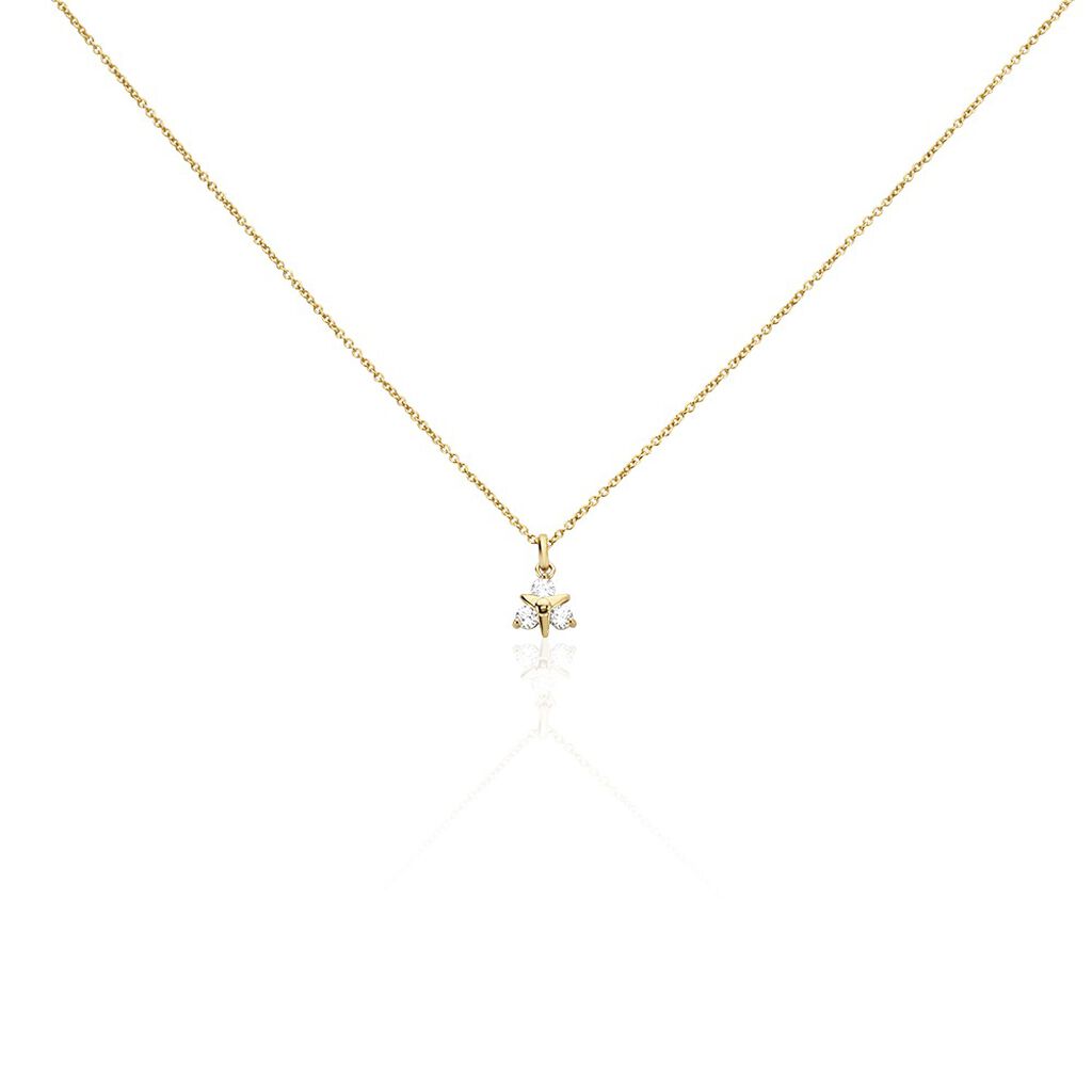 Collier Plaqué Or Jacinth Oxyde De Zirconium