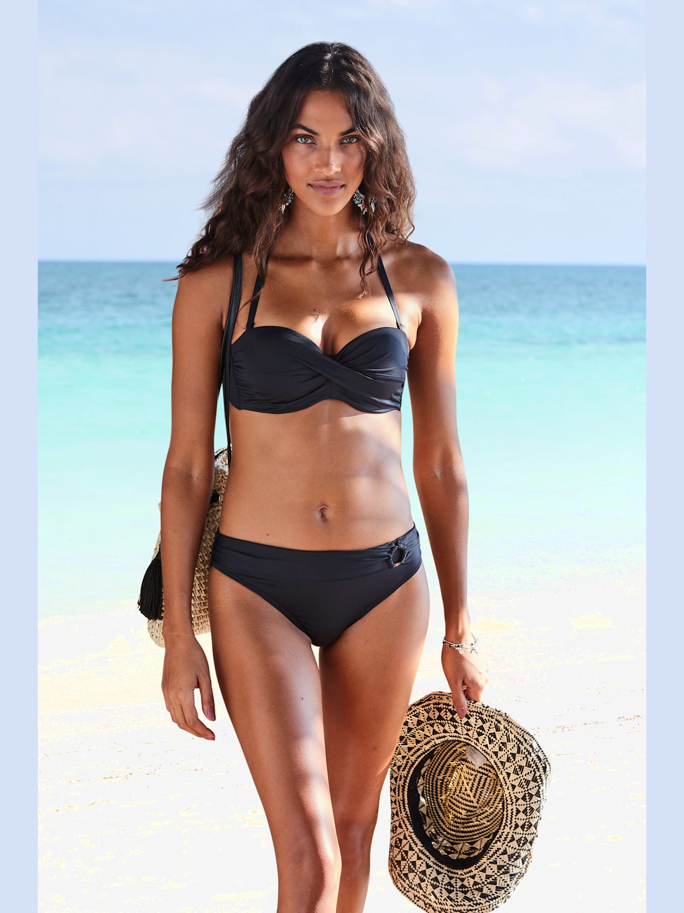 Haut de bikini bandeau à armatures coloris unis tendance
