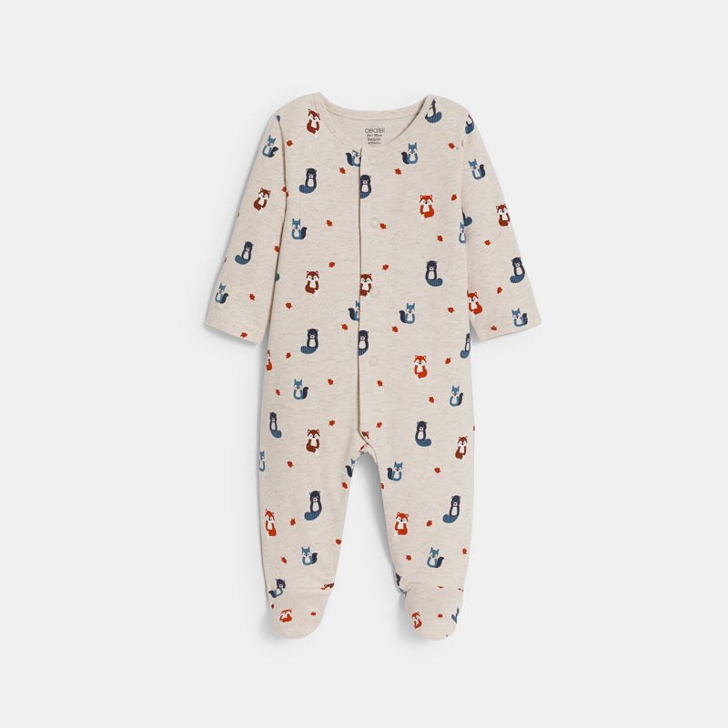 Dors-bien molleton animaux de la forêt gris bébé garçon Beige