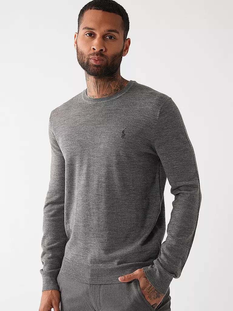 POLO RALPH LAUREN Pullover Slim Fit hellgrau