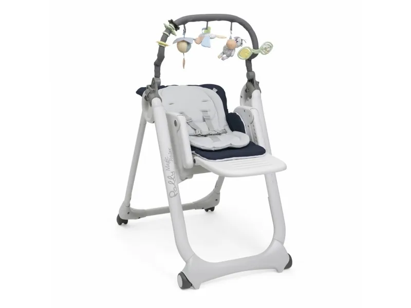 Chicco Polly Magic Relax, Multifunktionel højstol, Polstret sæde, Blå, Grå, Hvid, Monokromatisk, 3-punkt, 15 kg