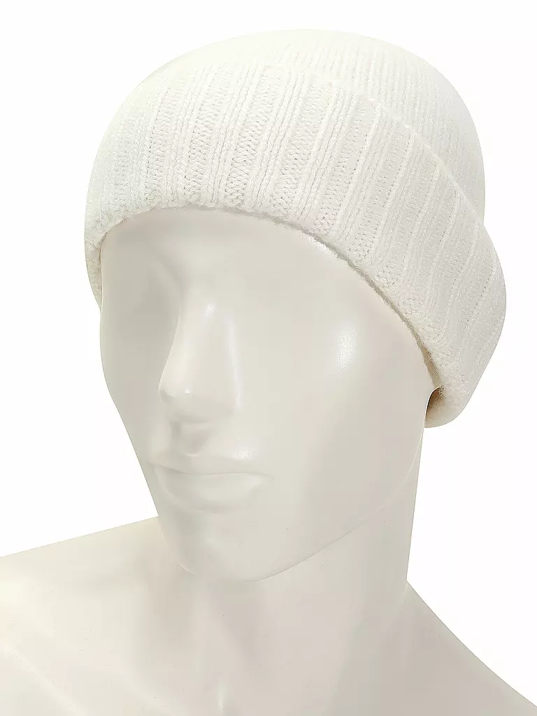 SEEBERGER Kaschmir Mütze - Haube creme