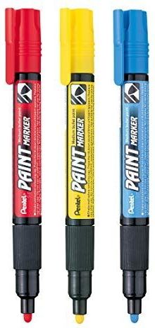 Pentel MMP20 - Verfmarker - 3 Stuks - Rood Geel Lichtblauw