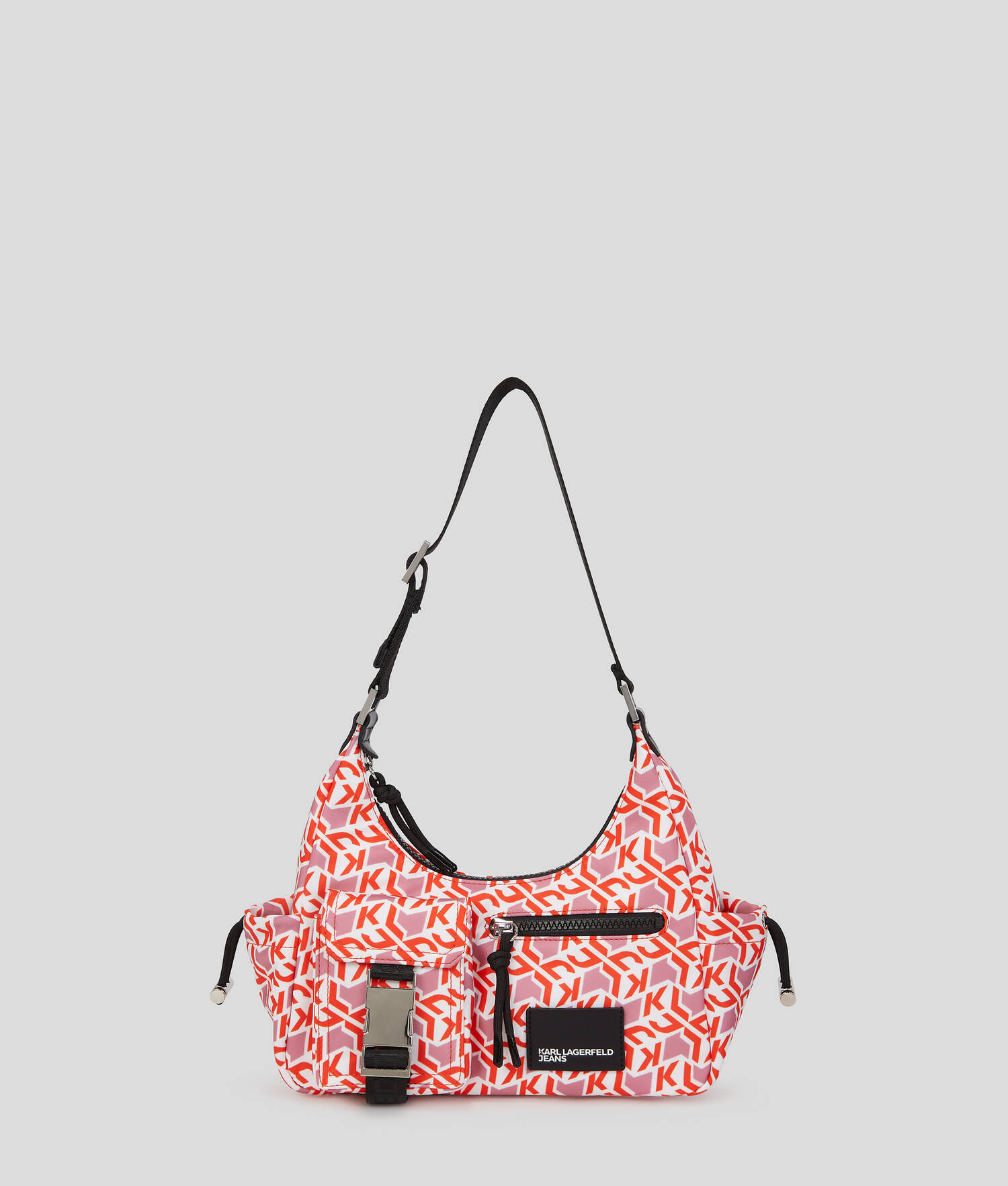 SAC PORTÉ ÉPAULE EN NYLON FONCTIONNEL MONOGRAM - Monogramme rouge sur toute la surface