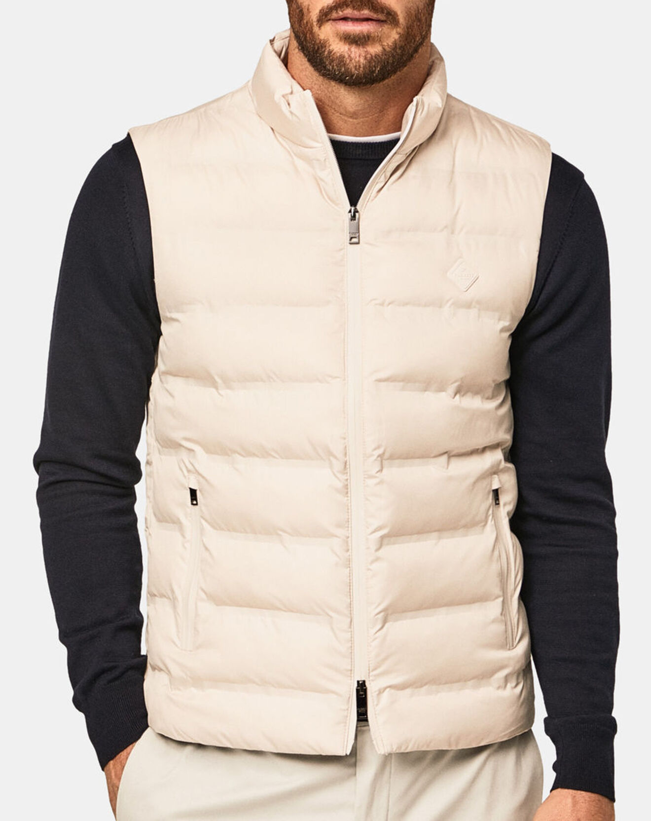 Hackett London Doudoune sans manches écrue