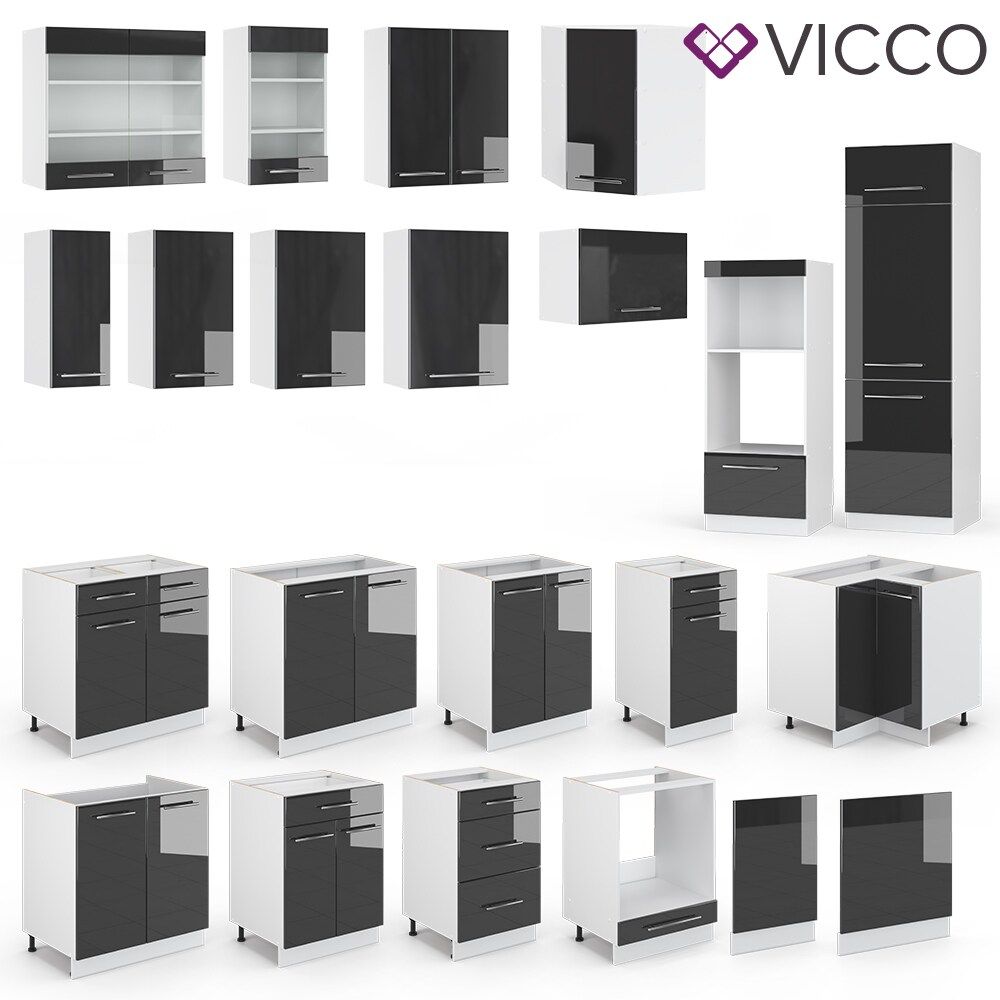 VICCO Hängeschrank 45 cm Anthrazit Küchenzeile Unterschrank Fame