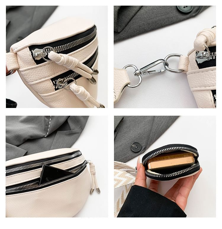Kleevelind - Set: Dubbele rits crossbody tas + portemonnee