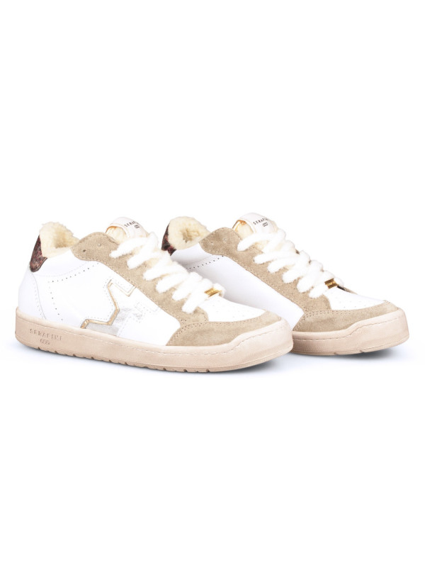 Baskets SAN DIEGO LOW White Eco-Shearling - Serafini
