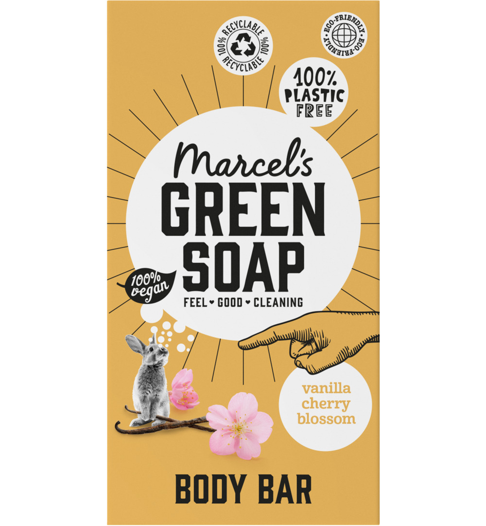 Marcel’s Green Soap Shower bar vanilla & cherry (150 gr)