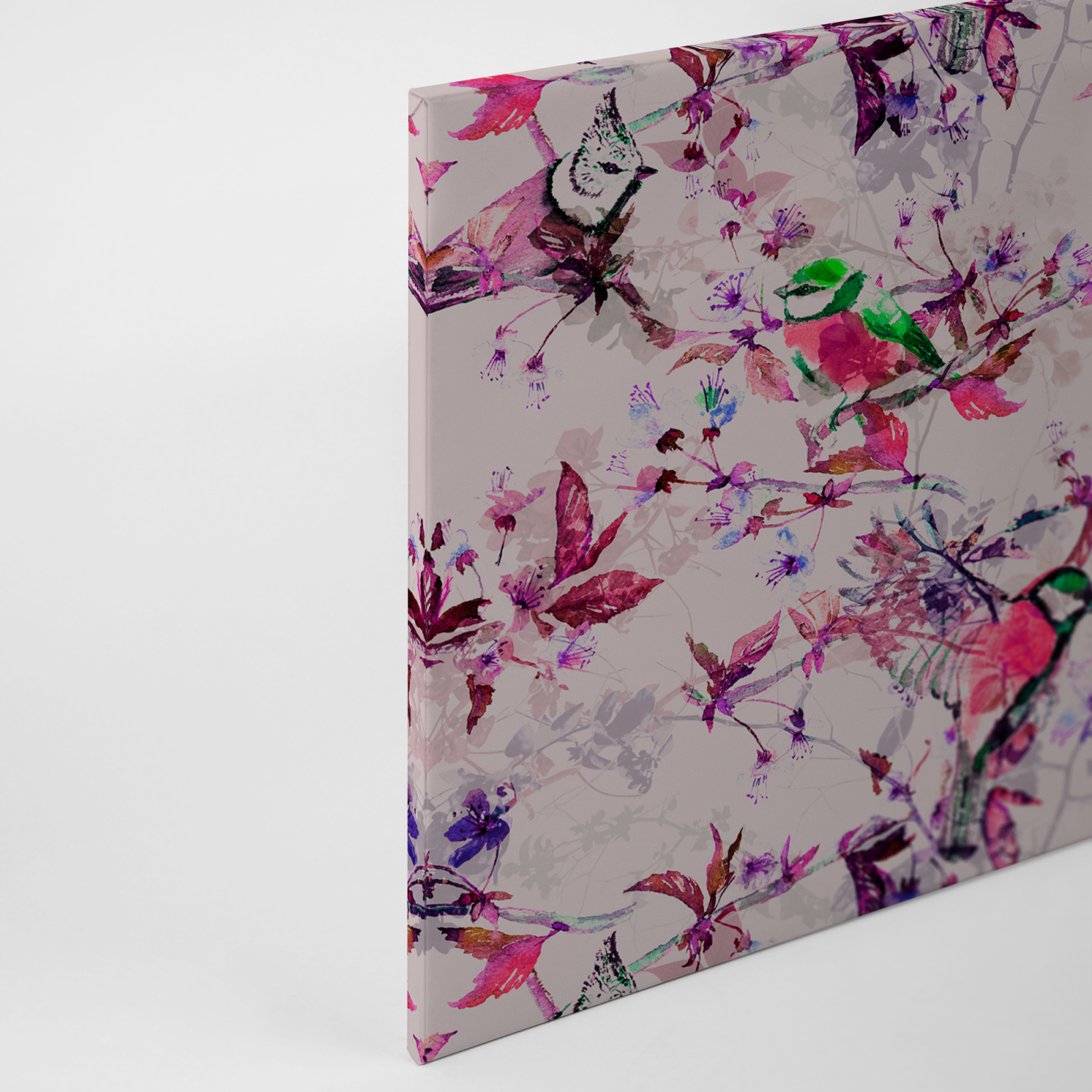 Leinwandbild VÖGEL - lila - 90x60 cm