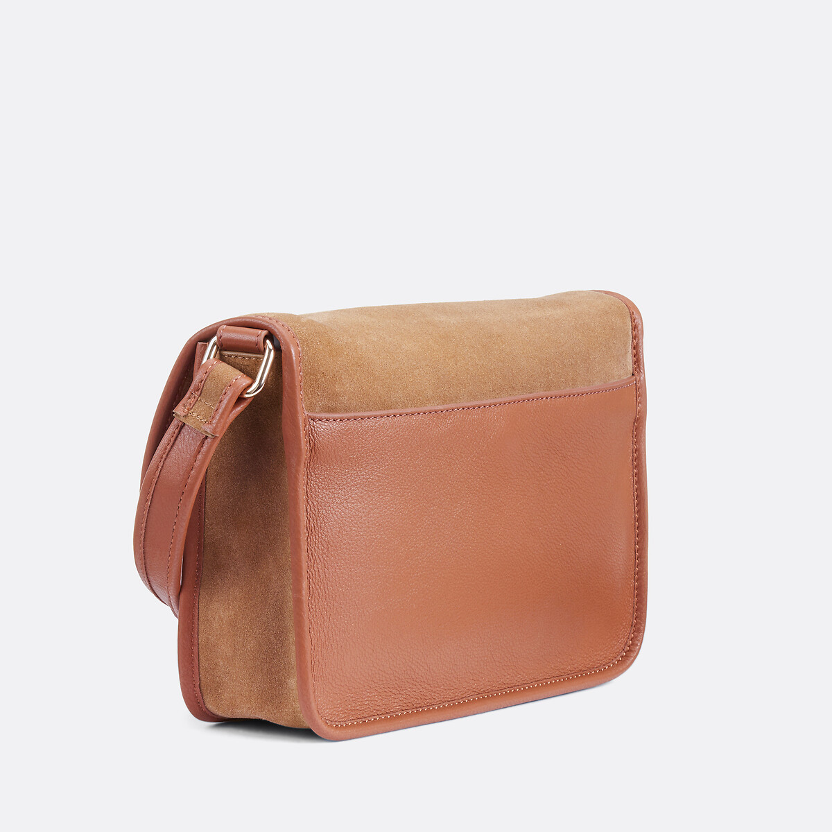COLEÇÕES LA REDOUTE<br>Bolsa de ombro em couro em 2 tecidos Signature SYLVETTE