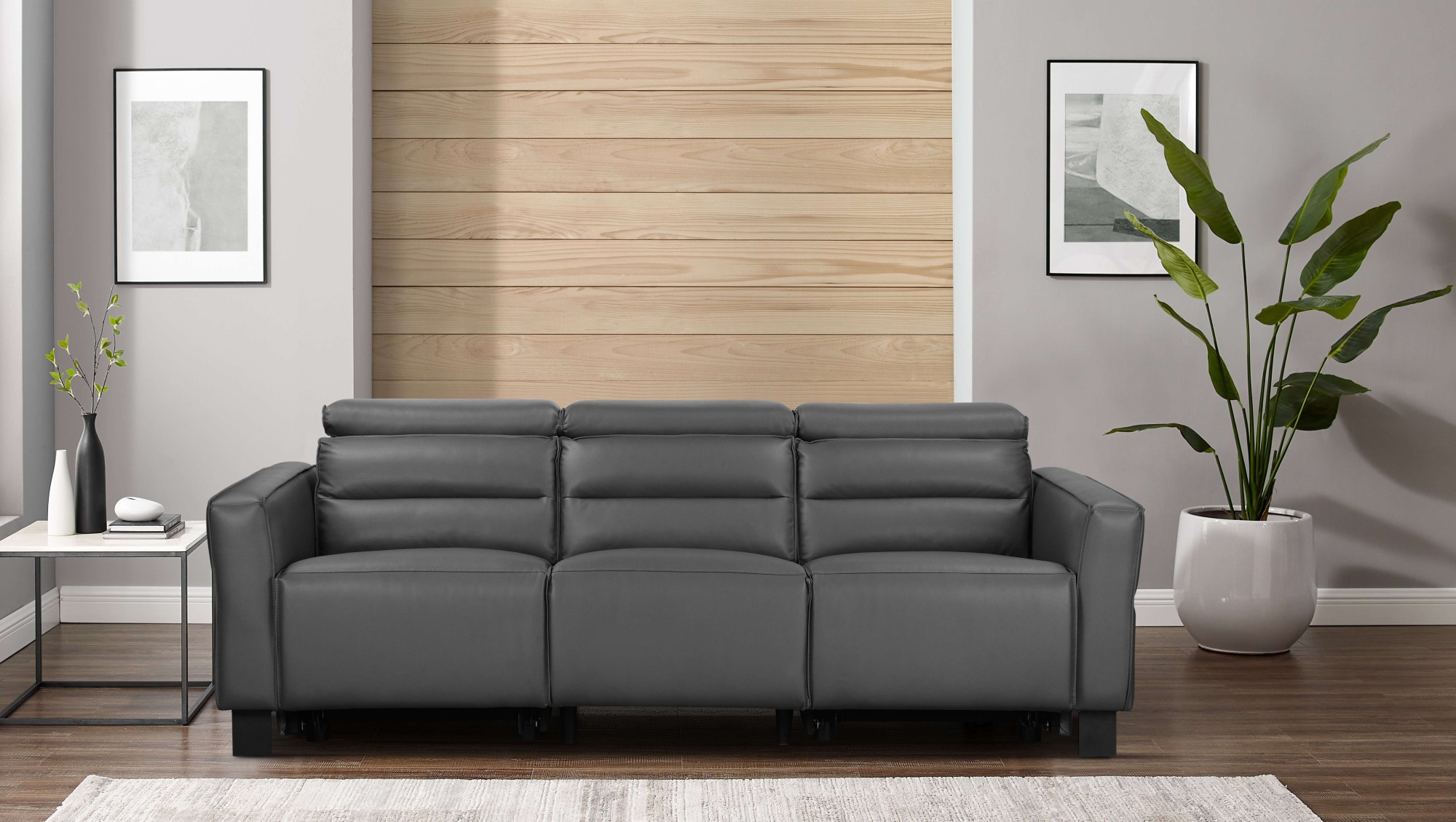 Home affaire 3-Sitzer »Carpari, 224cm, manuelle od. elektrische Relaxfunktion in 2 Sitzen« mit USB-A/C, Kopfteilverstellung, Echtleder, Kunstleder, Webstoff