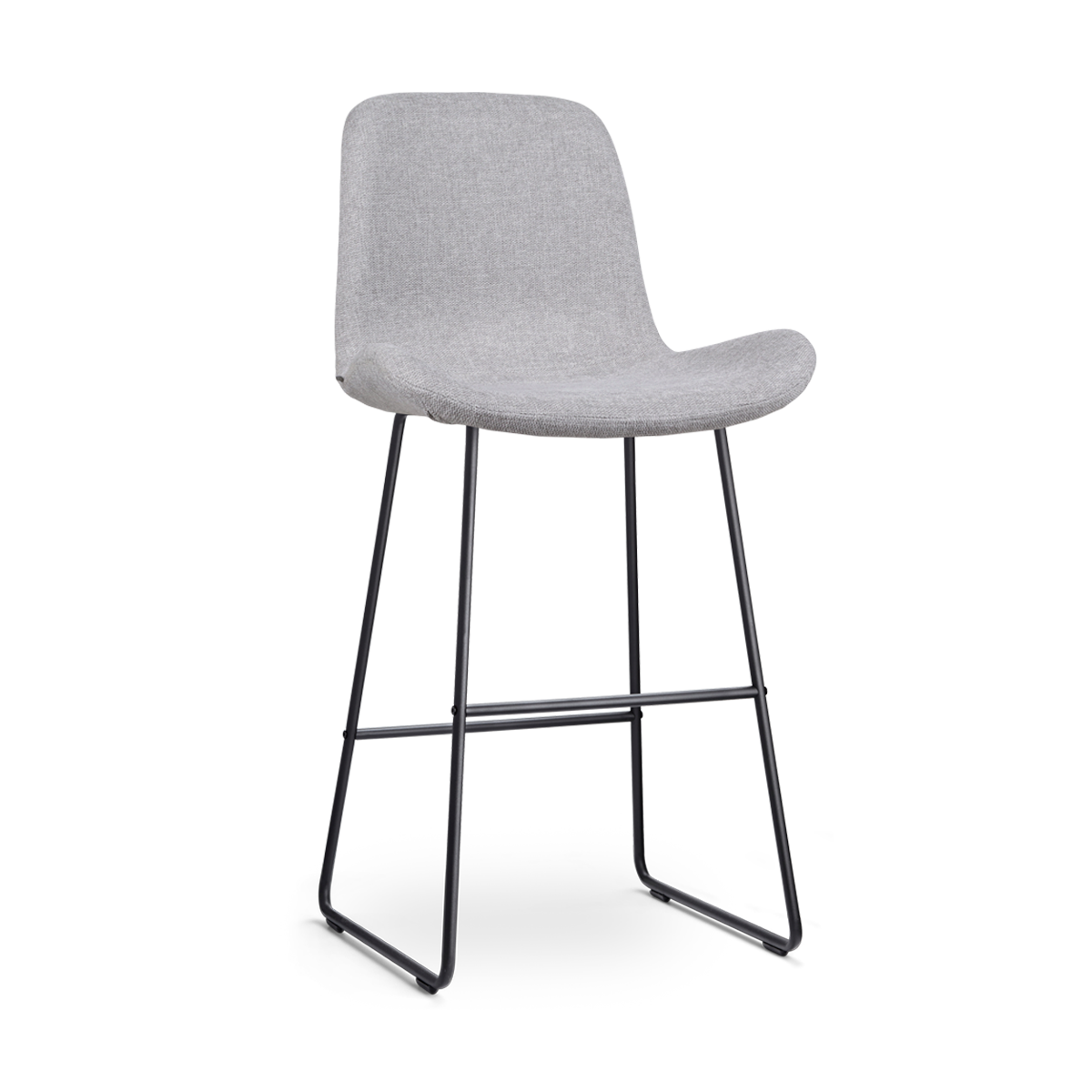 Barkruk Nino-Fé lichtgrijs - zwart onderstel - 75 cm