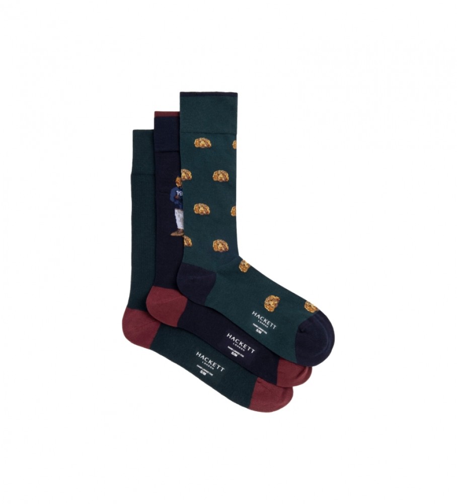 Pacote com 3 pares de meias Harry Green da Hackett