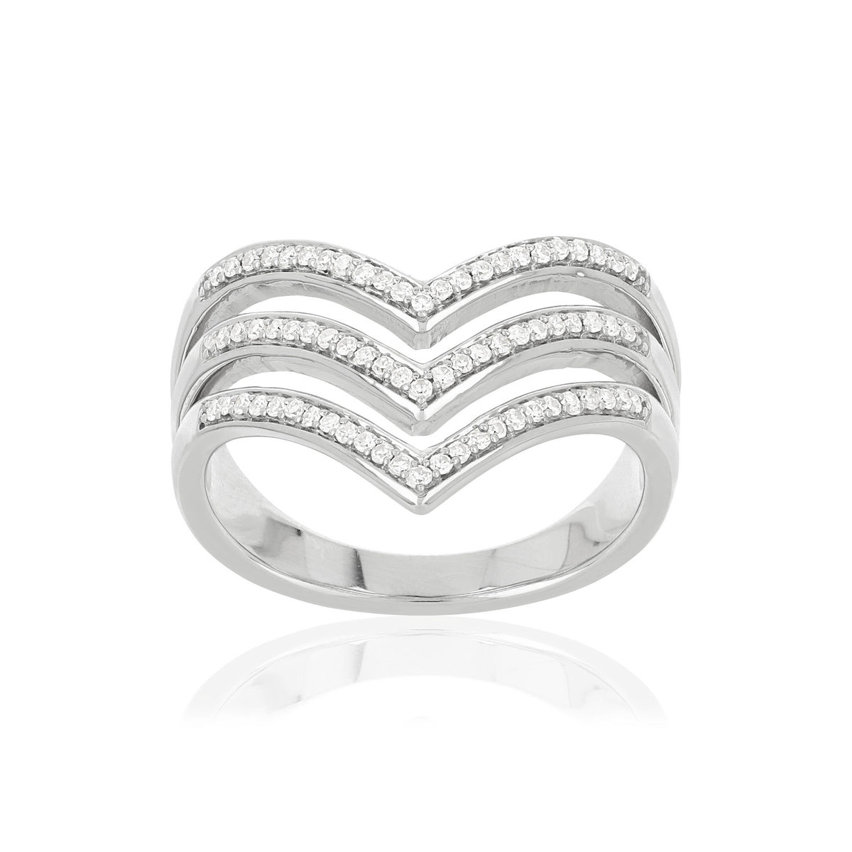 Bague MATY Or 375 blanc Diamants