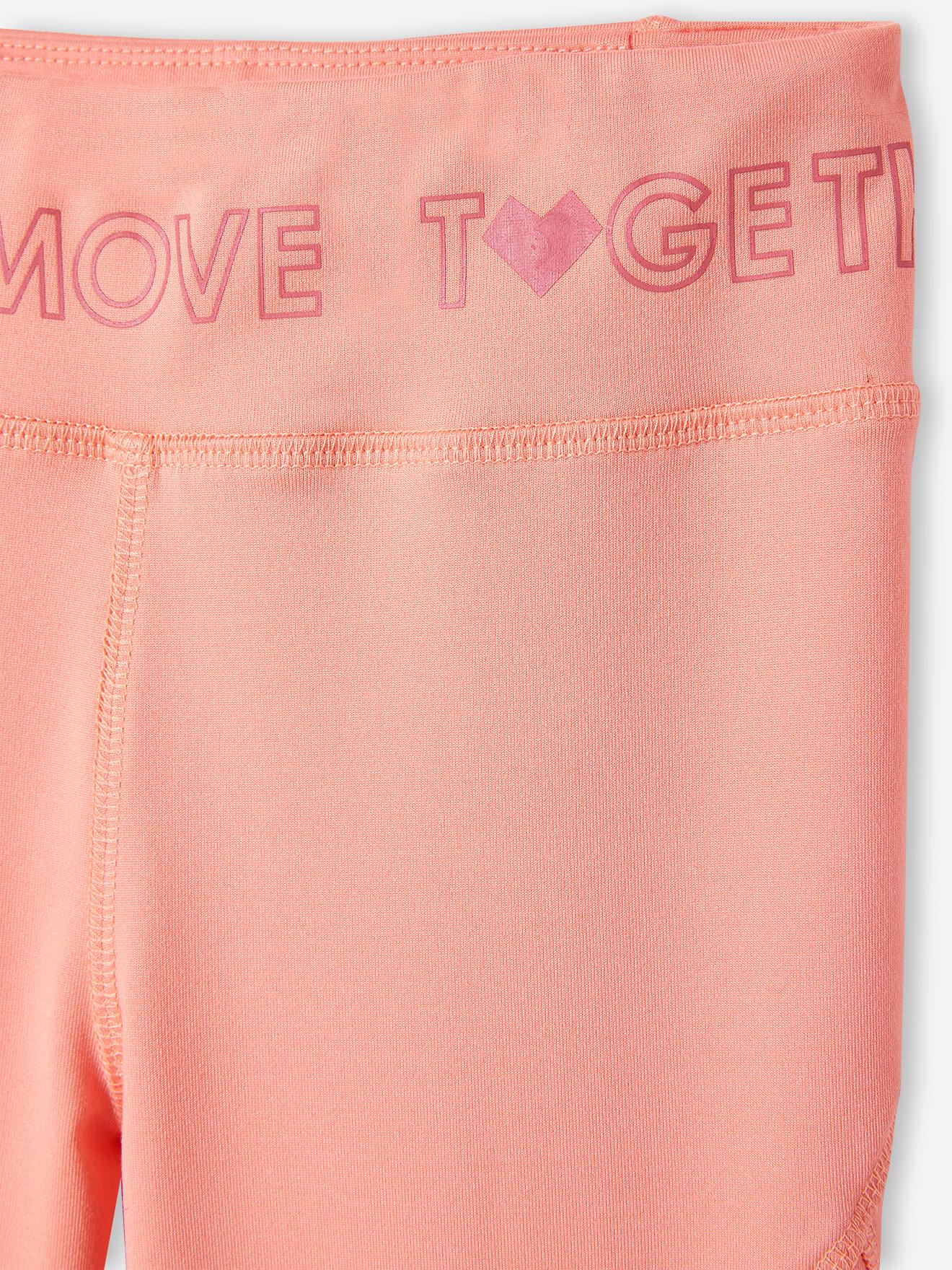 Leggings esportivas femininas em tecido técnico com elástico nos tornozelos, cor damasco.