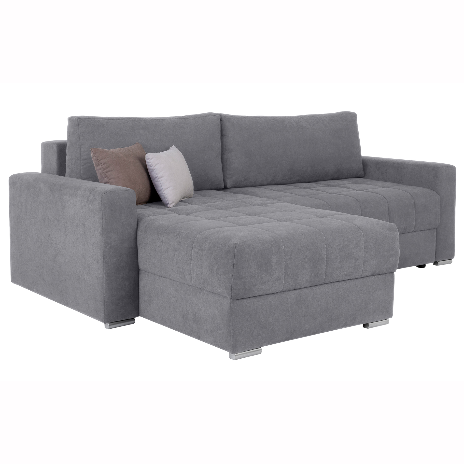 Ecksofa - grau - mit Staukasten - 235x172 cm